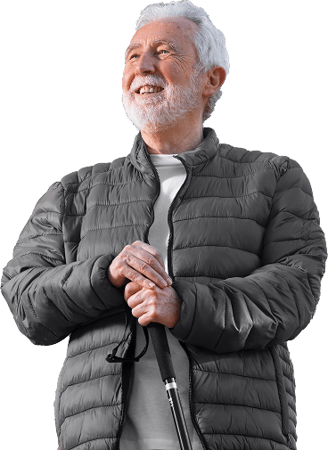 Fröhlicher älterer Mensch lächelt