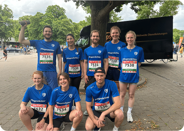 Das Pflegewächter Team bei einem Sportevent